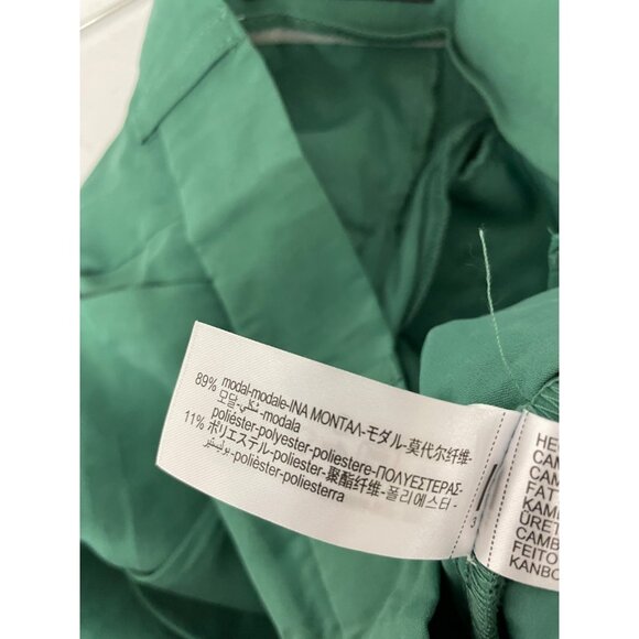 Zara Womens Pants Size XL Trousers Green Flowy Pleated Wide Leg 5427/420 NWOT - Picture 8 of 13